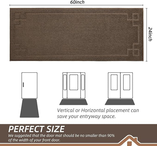 BEQHAUSE Door Mat 24" x 60", Non-Slip Door Mats Indoor Entryway Rugs Washable - Image 2