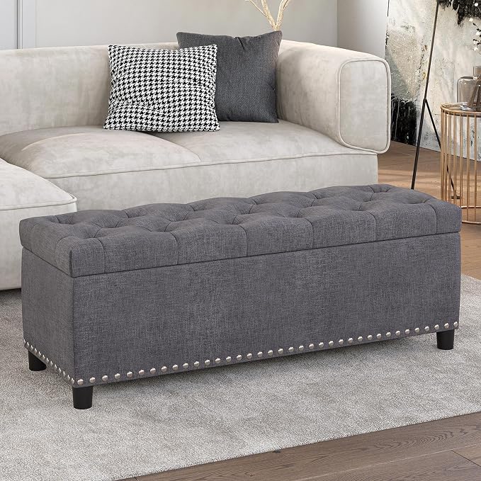 BELLEZE 47" Storage Ottoman, Storage Bench - Image 7