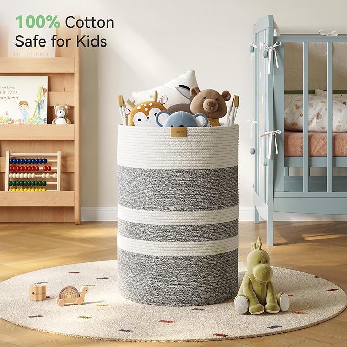 95L Striped Laundry Hamper - Image 3