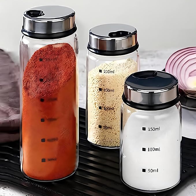 2 Piece 4-Neck Seasoning Shakers Moisture Resistant Seasoning Shakers Glass - Image 7