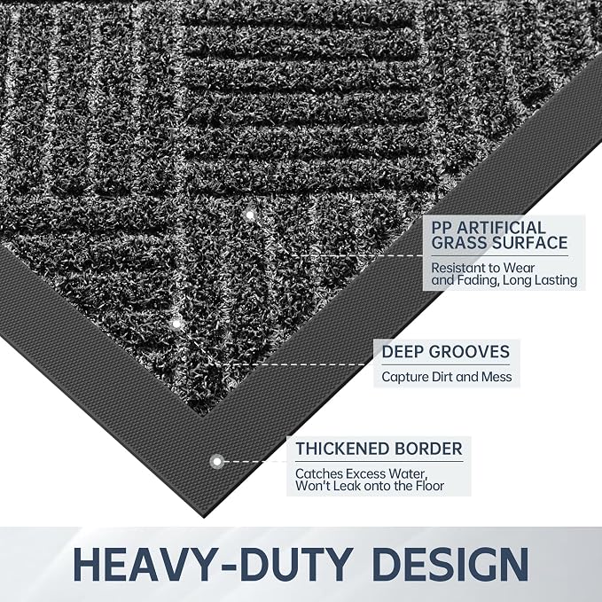 Front Door Mat, Non-Slip Backing Welcome Mats - Image 4