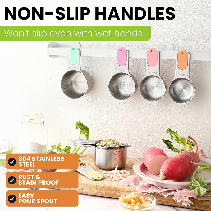 Spring Chef Magnetic Stainless Steel Measuring Cups, Kitchen Tools - Image 6