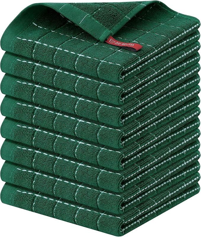 Homaxy 100% Cotton Terry Kitchen Dish Cloths, Ultra Soft and Absorbent Dish by Homaxy