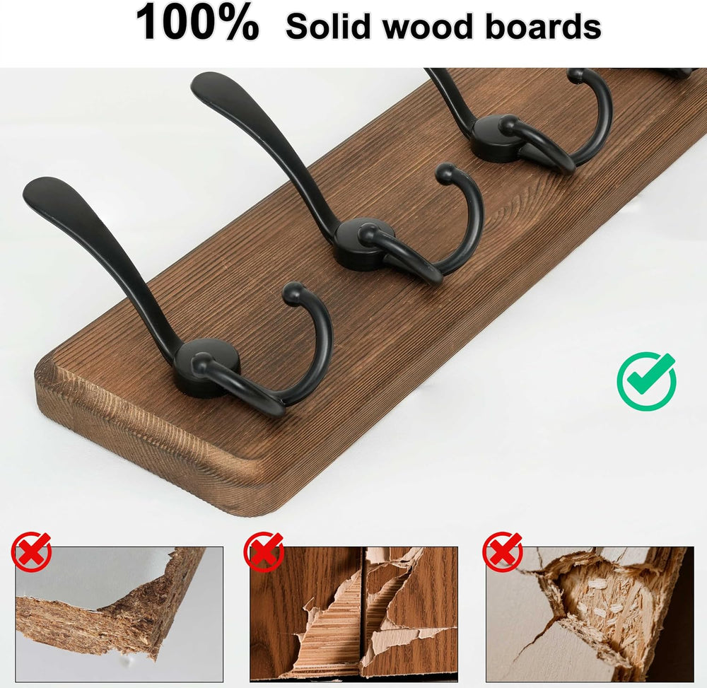 WEBI Coat Rack Wall Mount,38 9/16" Long,10 Hooks,Large Coat Hooks Wall M...