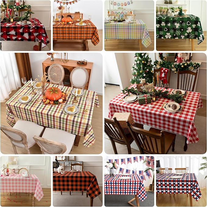 Waterproof Checkered Tablecloth Fabric - Image 4