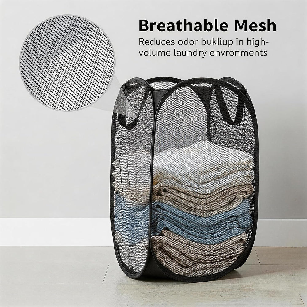16 Pack Commercial Pop Up Laundry Hampers, 112L Large Capacity, Foldable Mesh...
