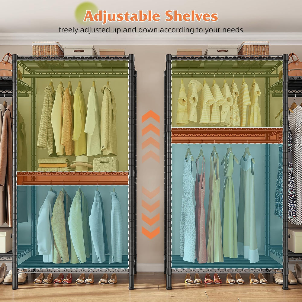 Raybee Clothes Rack, L Shaped Portable Closets for Hanging Clothes, 900LBS