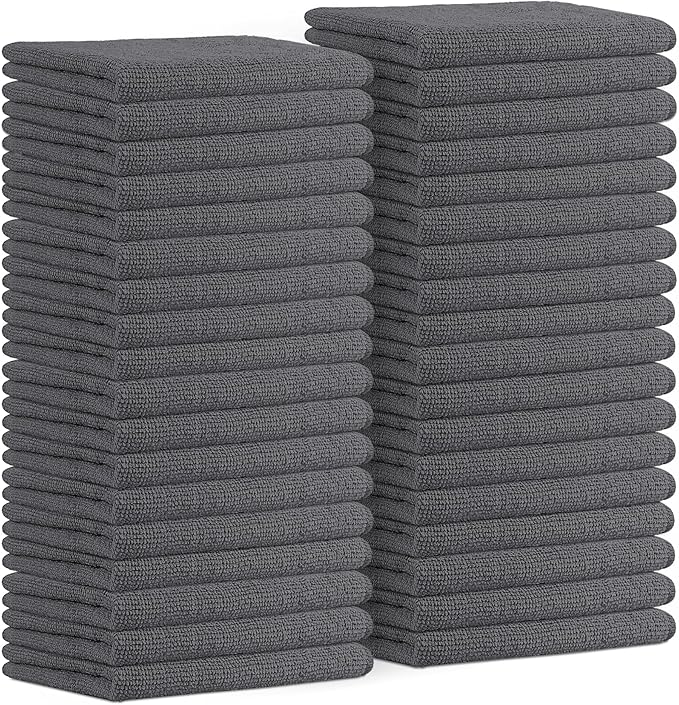 Avalon Towels Microfiber Cleaning Cloths Size 16" x 16", Highly Absorbent by AvalonTowels