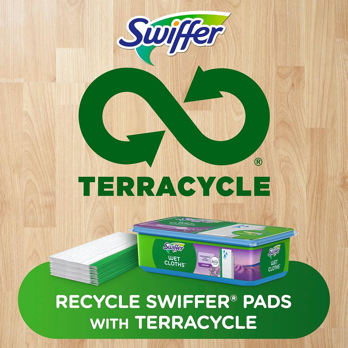 Swiffer Sweep + Mop, Wet Pads Refill, Floor Cleaner for Dirt, Dust, Hair, Cleaning Cloths for Mopping Home, Bathroom, Kitchen, All Purpose Multi-Surface Floor Wipes, Lavender, 24ct