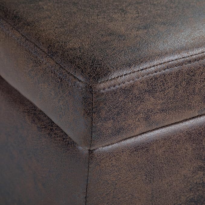 SIMPLIHOME Avalon 48 inch Wide Contemporary Rectangle Storage Ottoman Bench in - Image 7