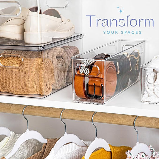 Plastic Food Storage 2 Pack Clear Container Bin - Image 2