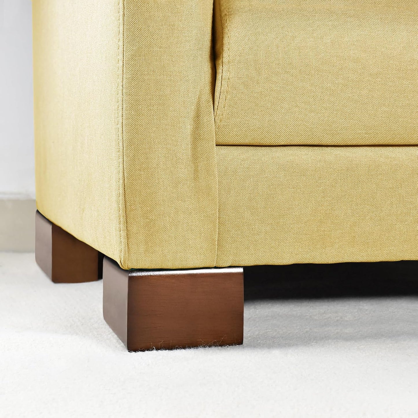 Solid Wood Legs for Furniture, L-Shaped Bed Risers, Furniture Legs for Sofa Couch Dresser Cabinet Table, Couch Sofa Feet, Furniture Risers, Bed Lifters 4 Pack