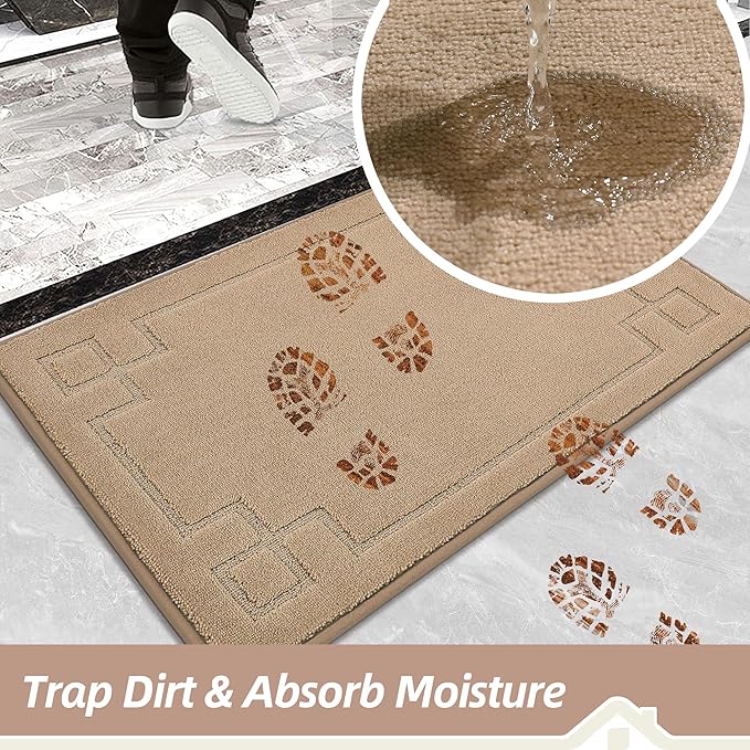 BEQHAUSE Door Mat 24" x 36", Non-Slip Door Mats Indoor Entryway Rugs Washable - Image 3