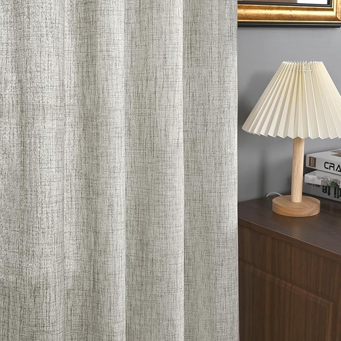 YoungsTex Dark Grey Linen Kitchen Curtains 40 Inches Long - Image 6