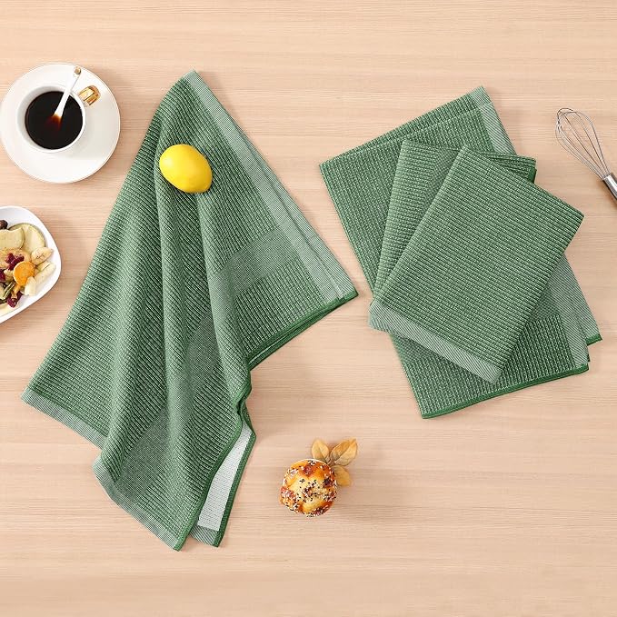 Homaxy Premium Kitchen Towels, Large Cotton Kitchen Hand Towels, Flat and Terry - Image 5