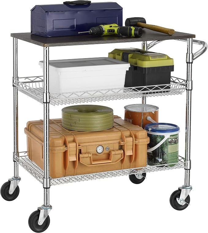 Finnhomy 3 Tier Heavy Duty Commercial Grade Utility Cart - Image 3