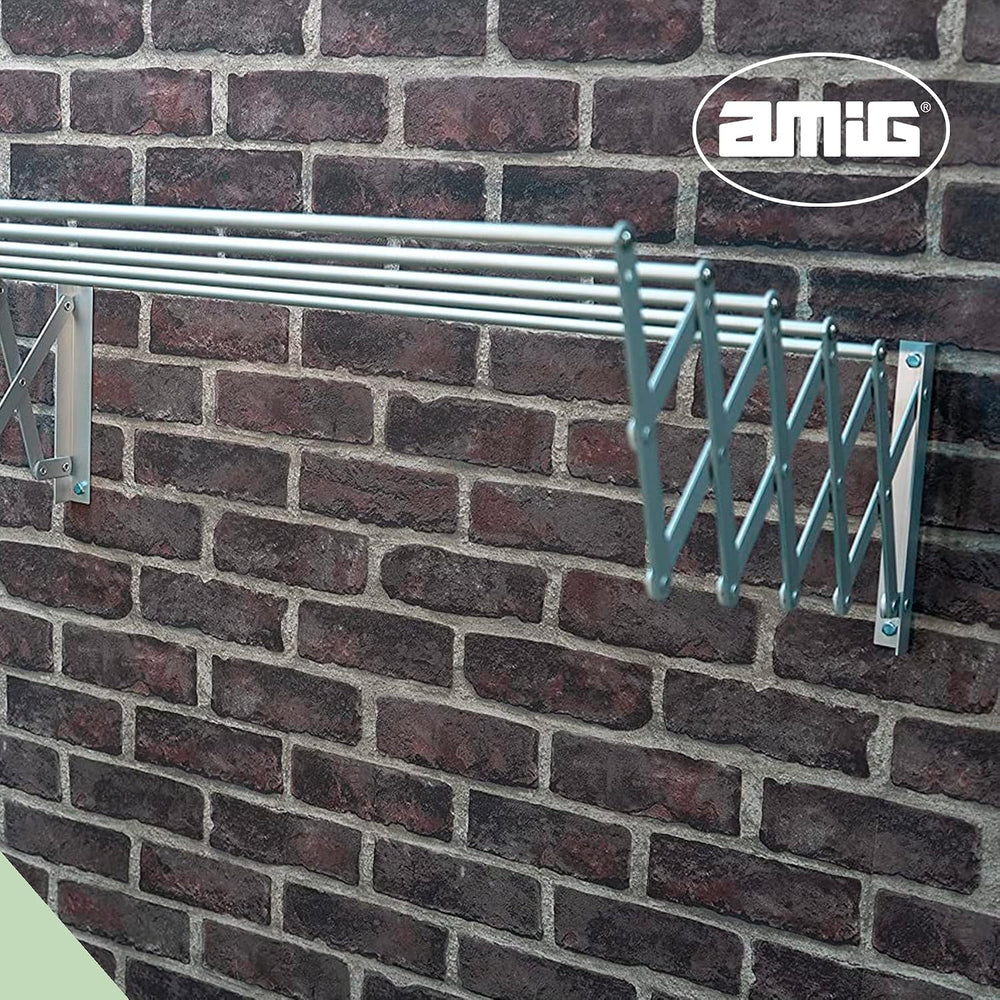 Amig - Extendable Wall Clothesline | High Strength Aluminium | Stainless Stee...