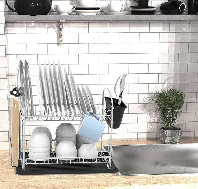SIMPLE HOUSEWARE 2-Tier Dish Rack - Image 4