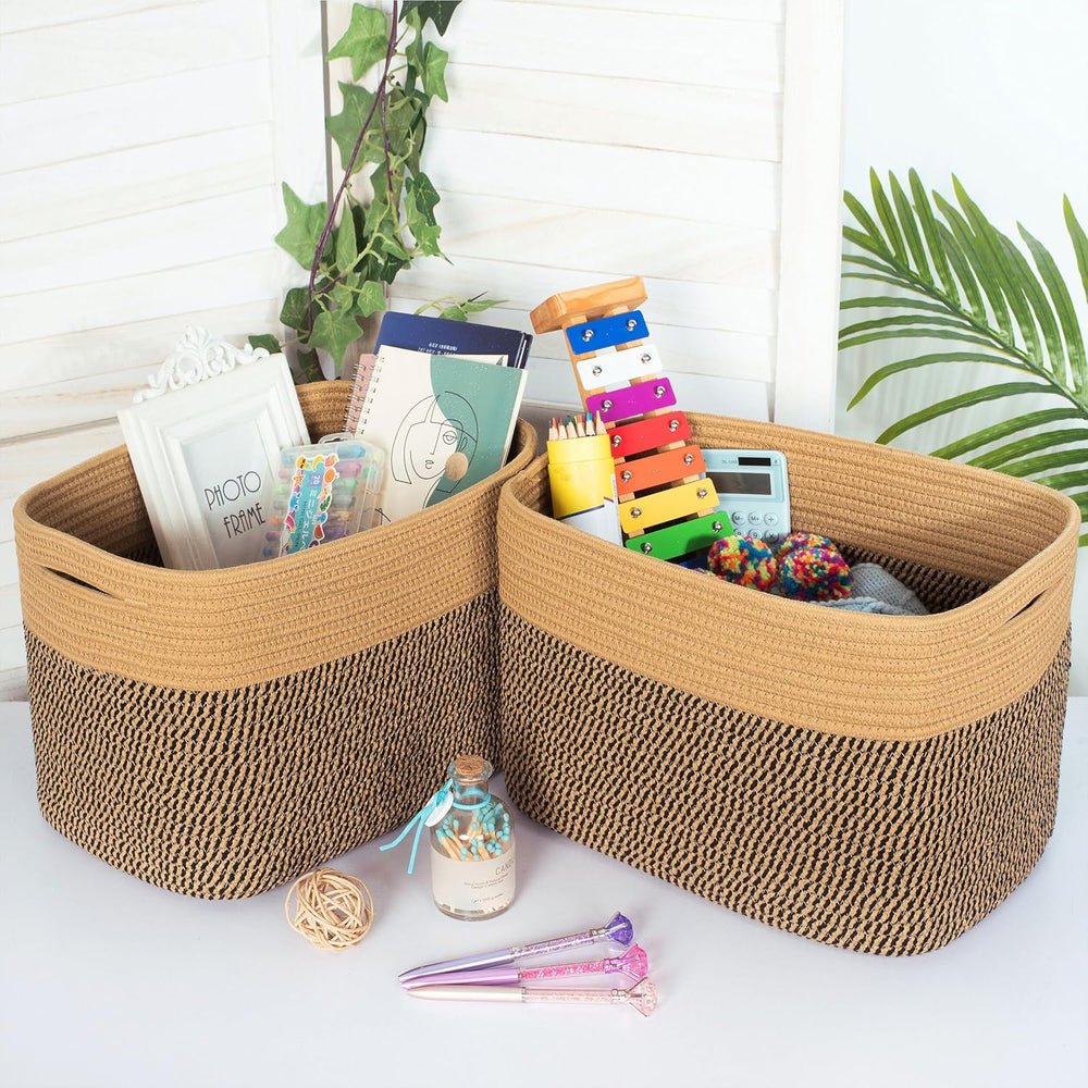 MINTWOOD Design 3-Pack Storage Baskets for Shelves, Decorative Baskets for Or...