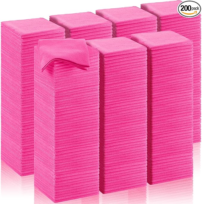 200 Pcs Microfiber Cleaning Cloth 16x16 Inch Microfiber Towels by Oudain