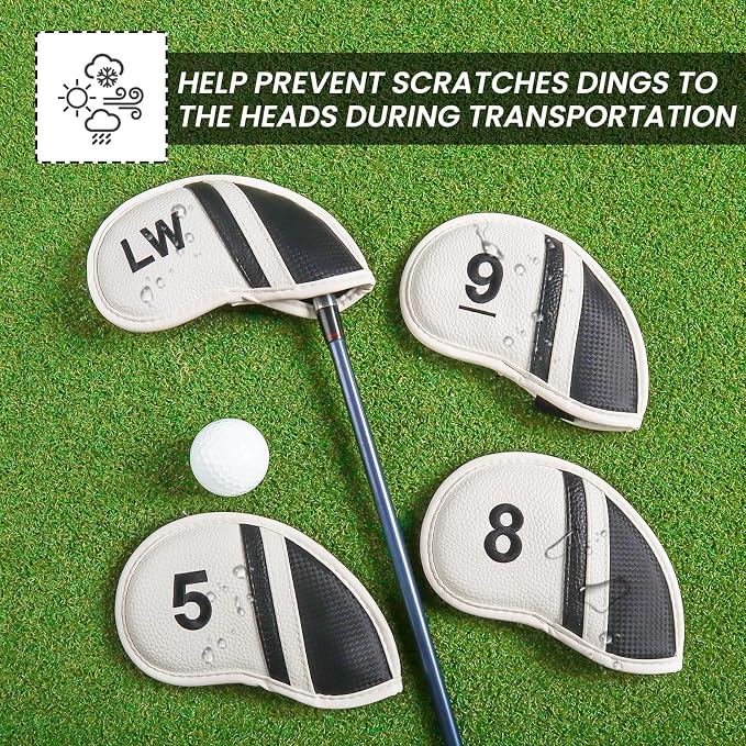 Amy Sport Golf Iron Head Covers Value 12 Pcs Set Thick Synthetic Leather - Image 6