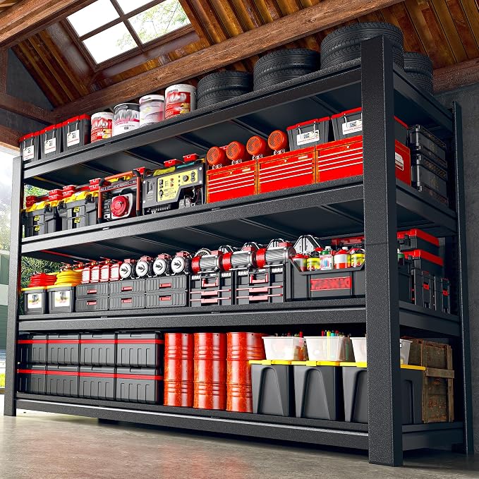 2500LBS Storage Shelves, 60.1" W Garage Shelving Heavy Duty, Adjustable Metal by Unknown