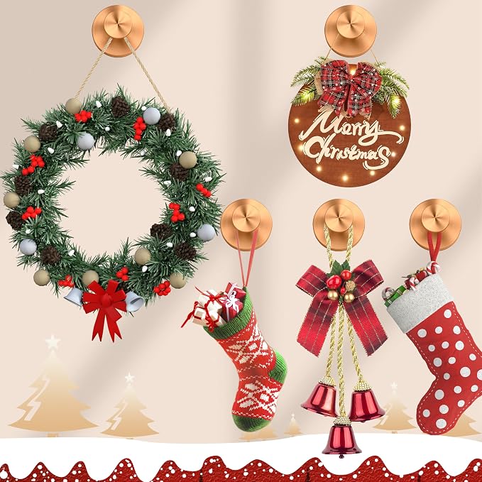 Suction Cup Hooks for Shower, Wreath Hanger for Front Door, Removable No Drill - Image 2