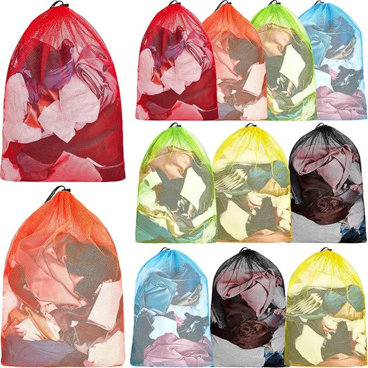 Berlune 12 Pcs Large Laundry Bag Colorful Extra Large Mesh Laundry Bag Bulk by Berlune