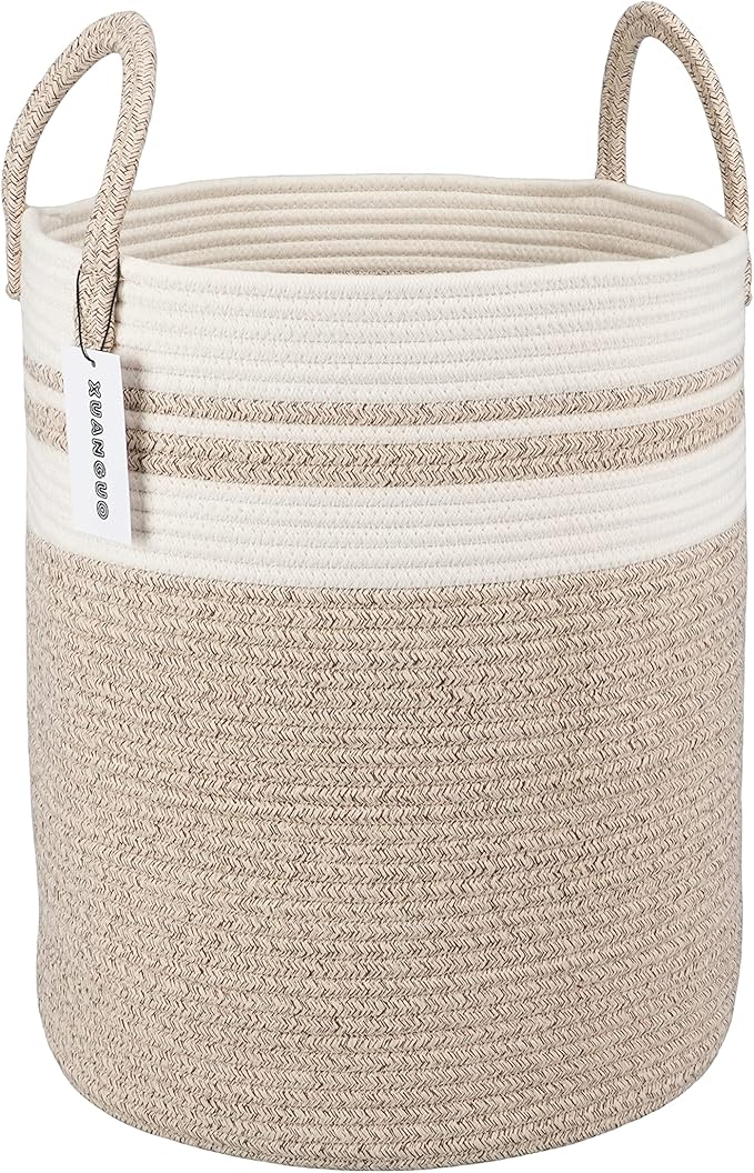 Cotton Rope Laundry Basket Hamper by XUANGUO