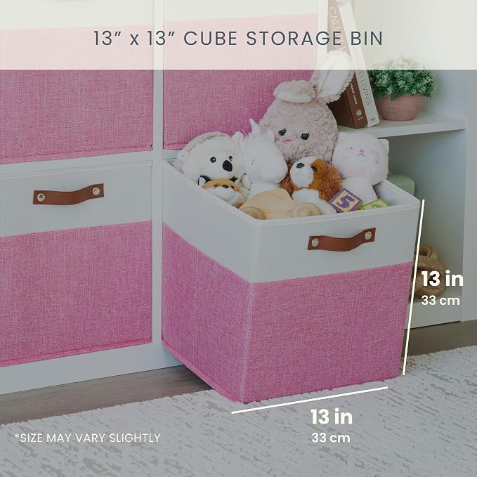 OrganiHaus 13x13 Cube Fabric Storage Bins Set of 4, Fabric Storage Cubes w/ - Image 2