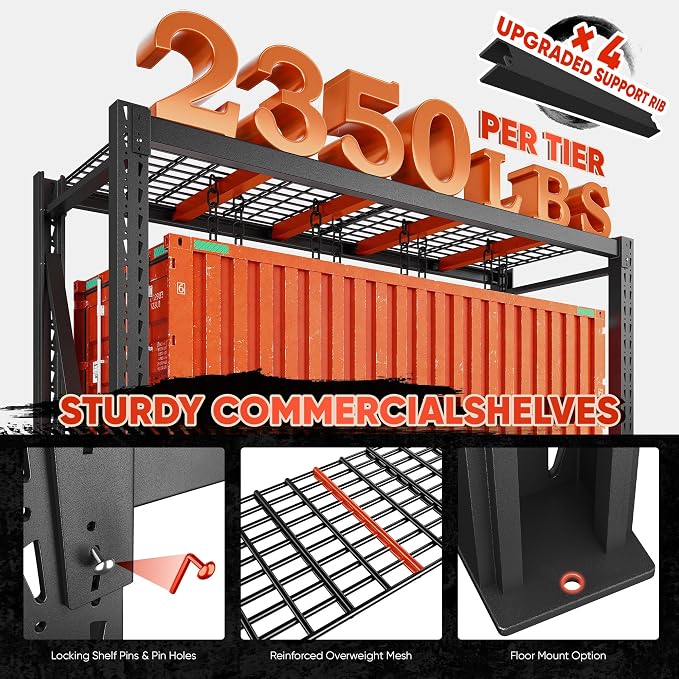 Bepatio 7050LBS Garage Shelving Heavy Duty 67.6W Storage Shelves Adjustable - Image 6