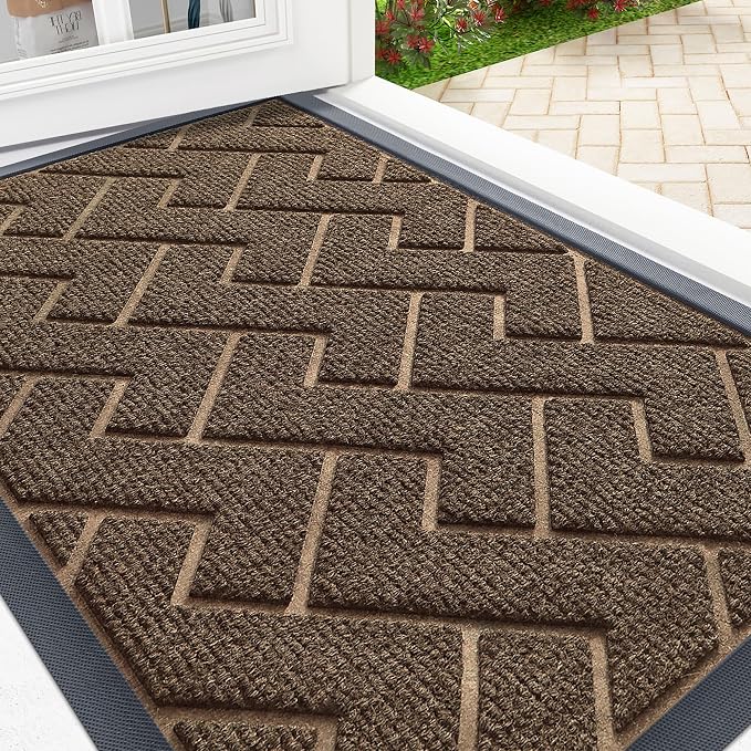 OLANLY Front Door Mat Indoor Outdoor Entrance, Waterproof All-Season, by OLANLY