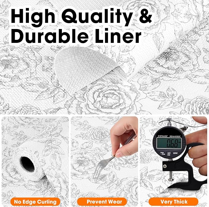Drawer and Shelf Liner for Kitchen Cabinets Non-Adhesive, Non-Slip Cabinet - Image 5