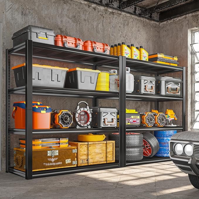 Raybee 40" W Garage Shelving Heavy Duty Storage Shelves 56.9" H Metal Shelving - Image 2