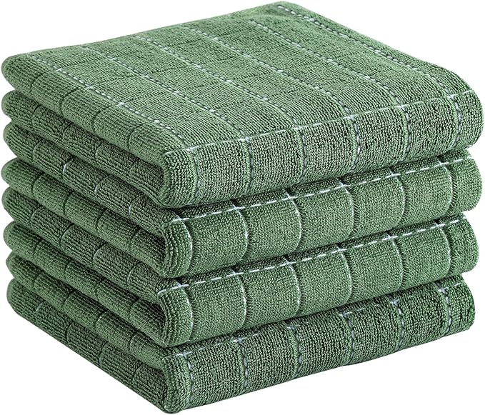 Homaxy 100% Cotton Terry Kitchen Towels, Checkered Designed, Soft and Super by Homaxy
