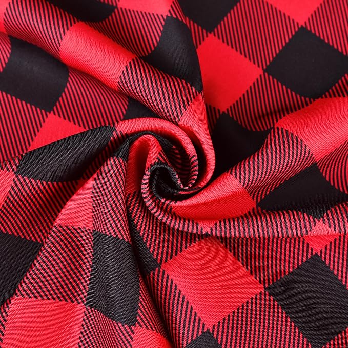 Red Waterproof Plaid Christmas Tablecloth Fabric - Image 7