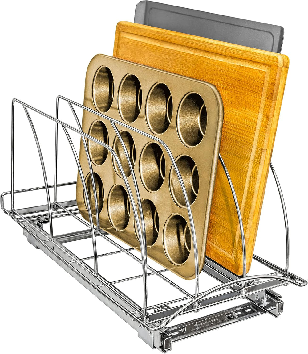 LYNK PROFESSIONAL® Pull Out Cookie Sheet Organizer for Cabinet – Baking Sheet...