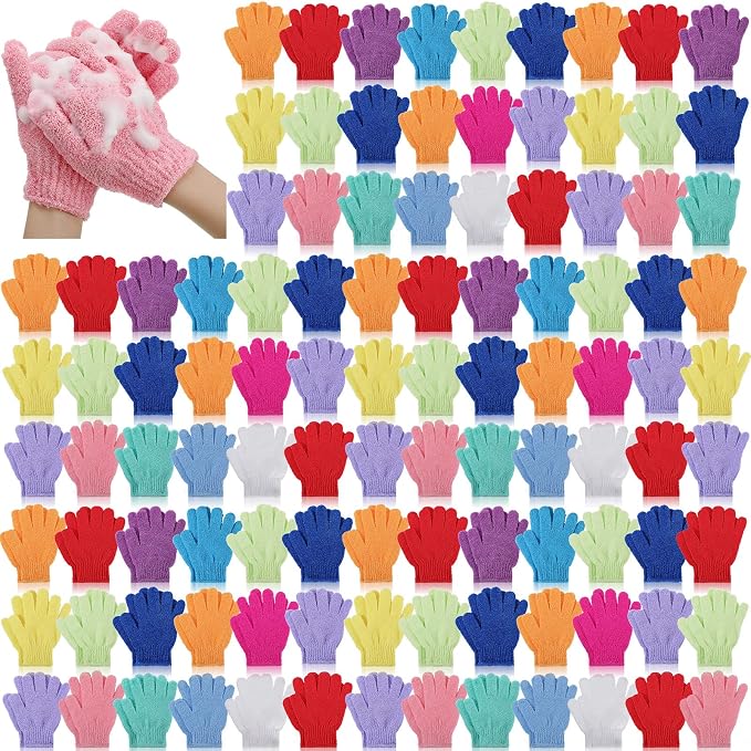 150 Pcs Exfoliating Gloves Bulk by Tegeme