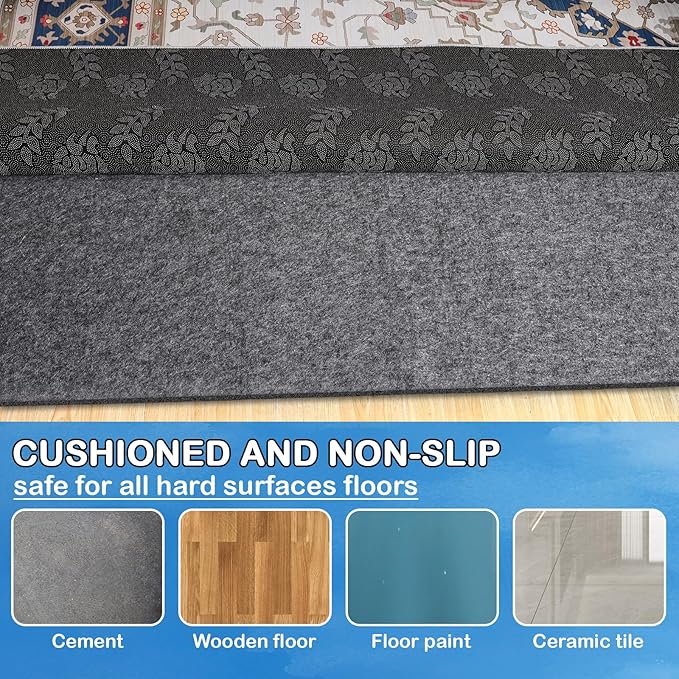 Non-Slip Rug Pads 4 x6 ft, 100% Waterproof Rugs Non Skid Rug Pad - Image 7