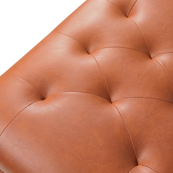 24" Square Ottomans with Storage, Leather Ottoman with Storage with Lockable - Image 7