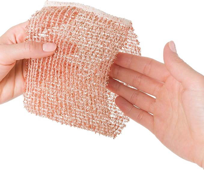 Redecker Real Copper Cleaning Cloths – Scratch-Free 2-Ply Woven Copper Scrub - Image 2