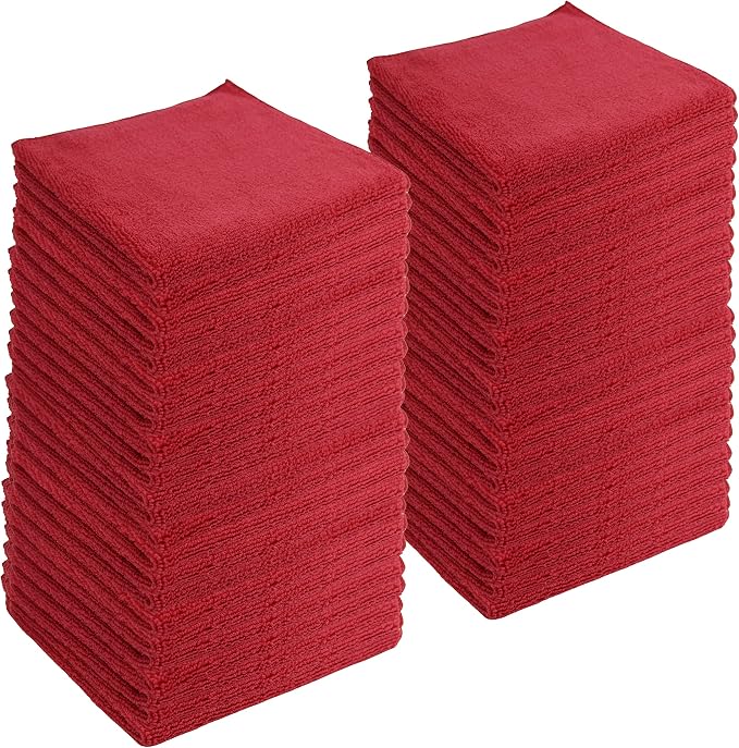 Microfiber Cleaning Cloths, 120 Pack, All-Purpose, Highly Absorbent, Washable by JDHomease