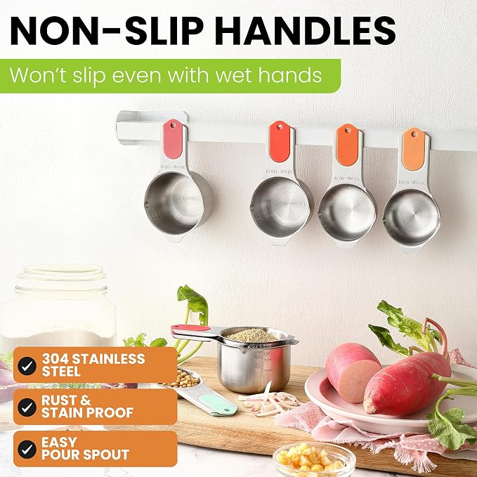 Spring Chef Magnetic Stainless Steel Measuring Cups, Kitchen Tools - Image 5