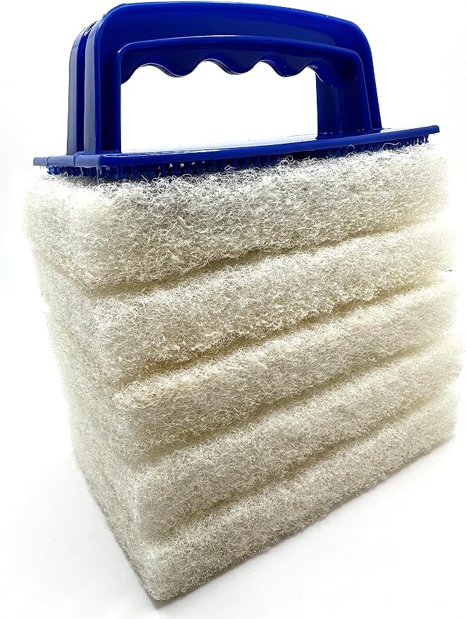 Handled Bath Scrubber 6 Piece Heavy Duty Cleaning Scrub Sponge Brush Bathroom by Pro-Graad