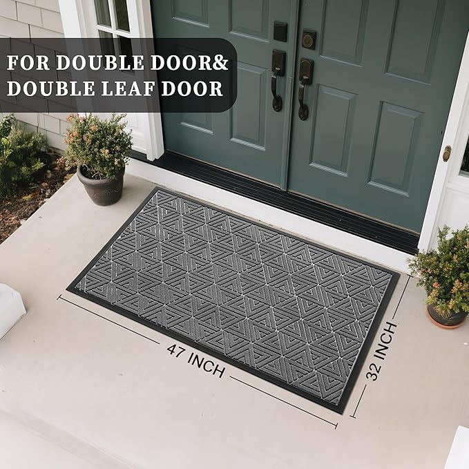Yimobra Large Door Mat 47x32, All-Weather Waterproof Non-Slip Welcome Matt - Image 2