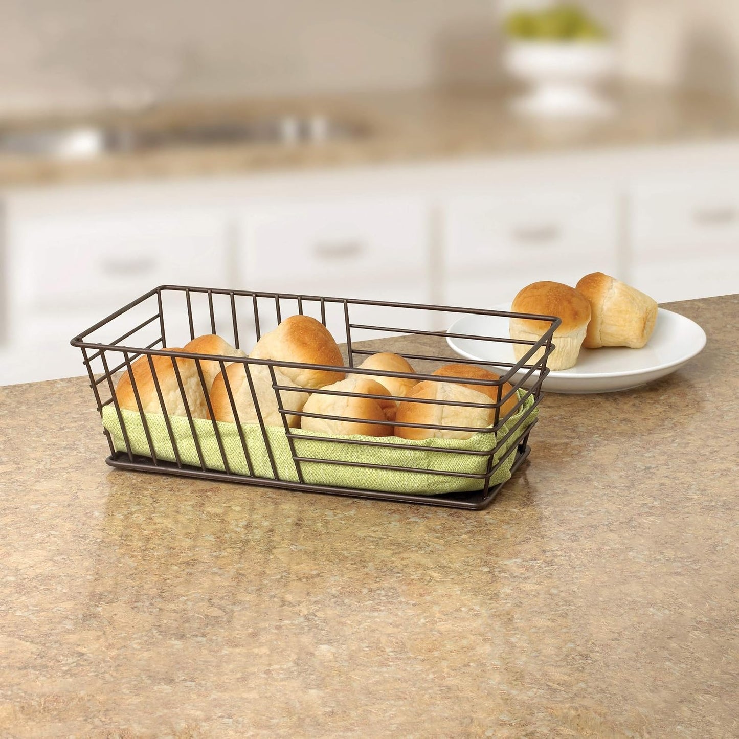 Spectrum Diversified Wright Bread Basket, Classic Kitchen Design for Breads, Roll, Muffin, Pastries & Baked Good Storage, Traditional Style Snack & Food Holder for Serving