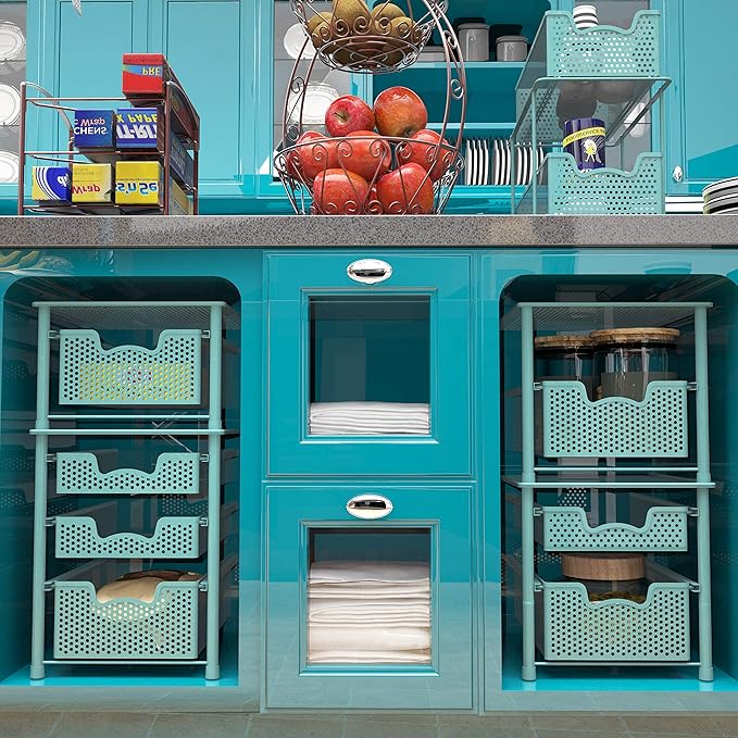 Simple Houseware Stackable Under Sink Cabinet Sliding Basket Organizer Drawer - Image 6