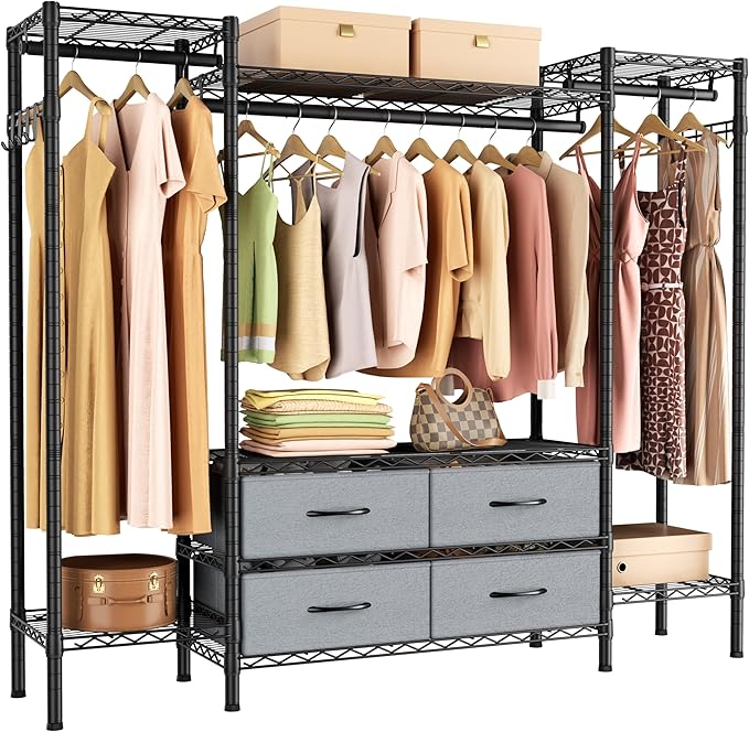 Large Garment Rack Heavy Duty Clothes Rack, Freestanding Closet Portable by Golpart
