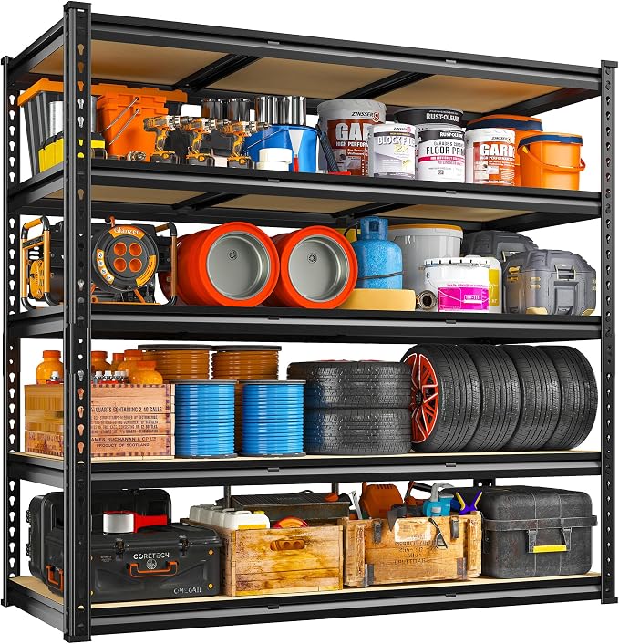 REIBII 48" W Garage Shelving Heavy Duty, 3000LBS Storage Shelves, 5-Tier - Image 9