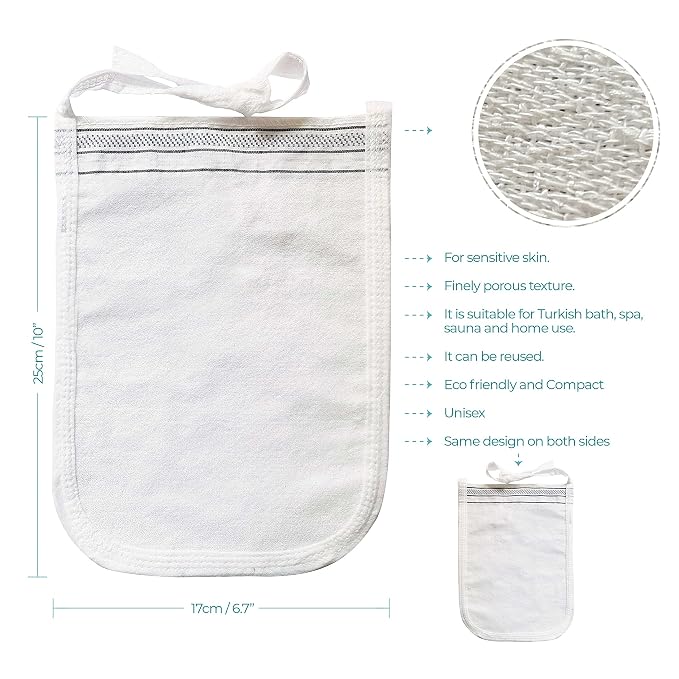 Turkish Exfoliating Gloves – Face & Body Exfoliation Mitts - Image 5